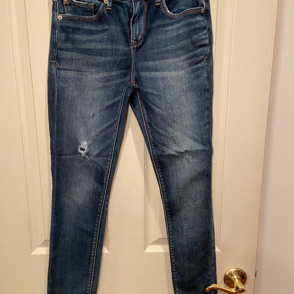 Express Dark Blue Distressed Jeans